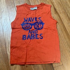 THREE & Out Kid’s Orange and Blue Graphic Tank Top Size 3